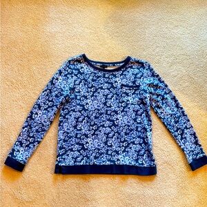 Talbots Navy Blue Floral Sweatshirt. NWOT